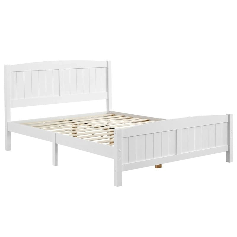 Pine Wood Full Size Solid Slat Platform Bed Frame