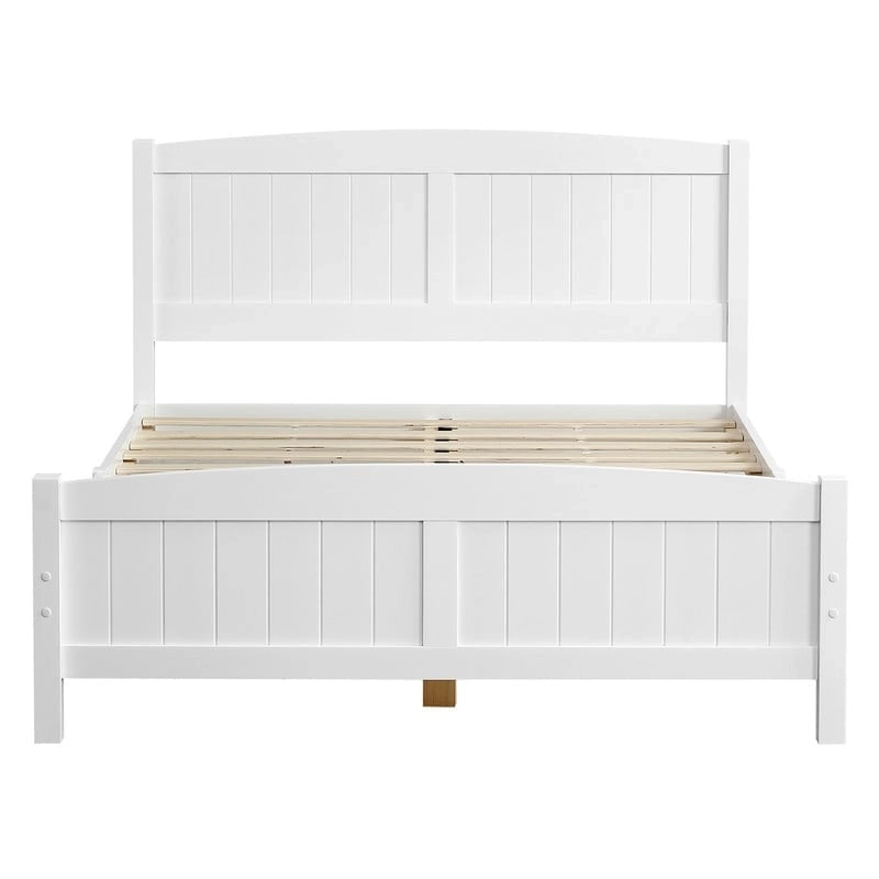 Pine Wood Full Size Solid Slat Platform Bed Frame