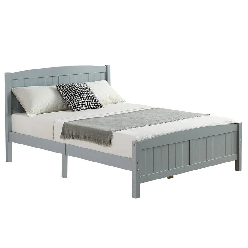 Pine Wood Full Size Solid Slat Platform Bed Frame