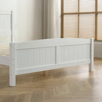 Pine Wood Full Size Solid Slat Platform Bed Frame