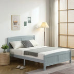 Pine Wood Full Size Solid Slat Platform Bed Frame