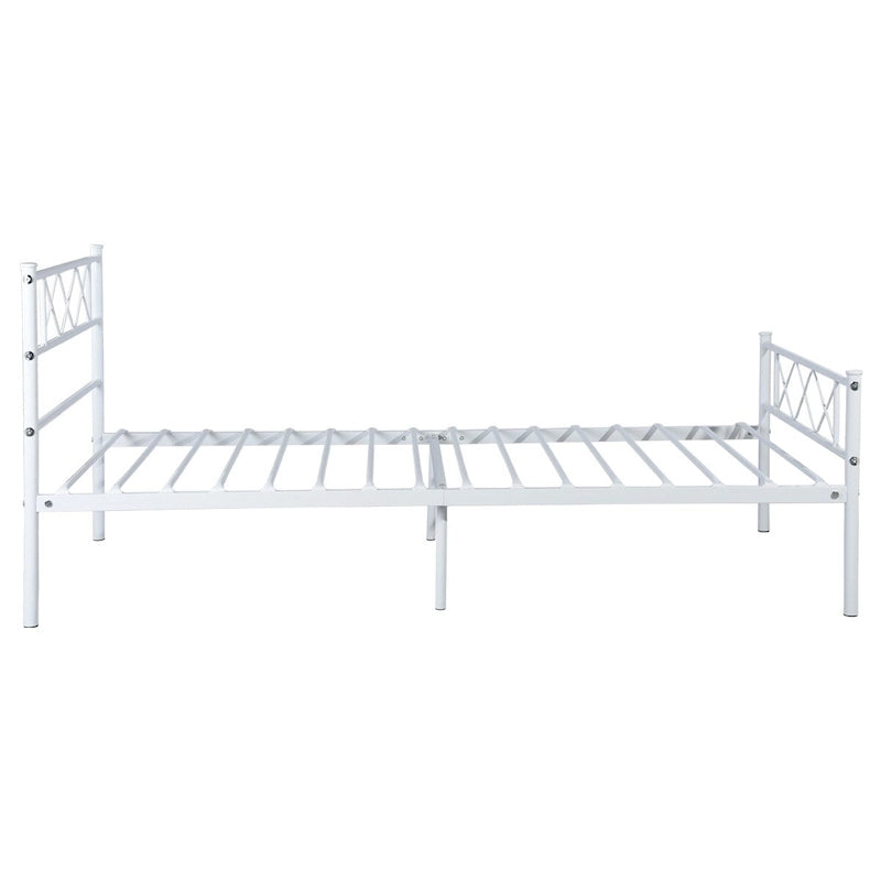 Metal Platform Bed Frame with Headboard and Under-Bed Storage
