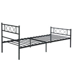 Metal Platform Bed Frame with Headboard and Under-Bed Storage