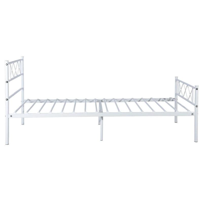 Metal Platform Bed Frame with Headboard and Under-Bed Storage