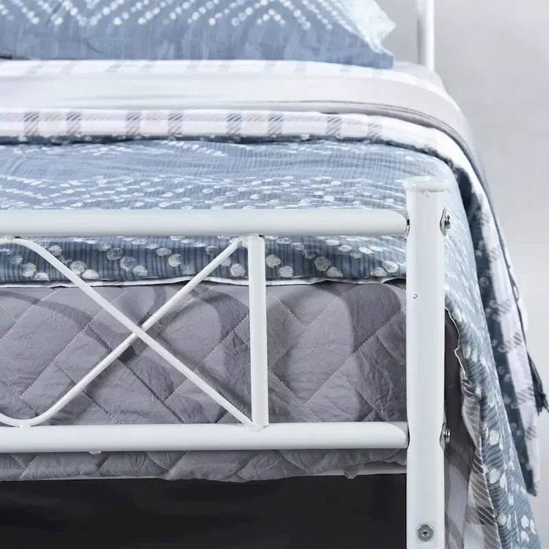 Metal Platform Bed Frame with Headboard and Under-Bed Storage
