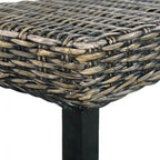 Banc noir en rotin kubu naturel et bois massif de manguier de 43 pouces
