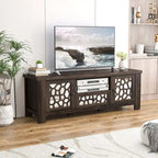 55-Zoll-Retro-TV-Ständer und Mediencenter mit Spiegeltüren