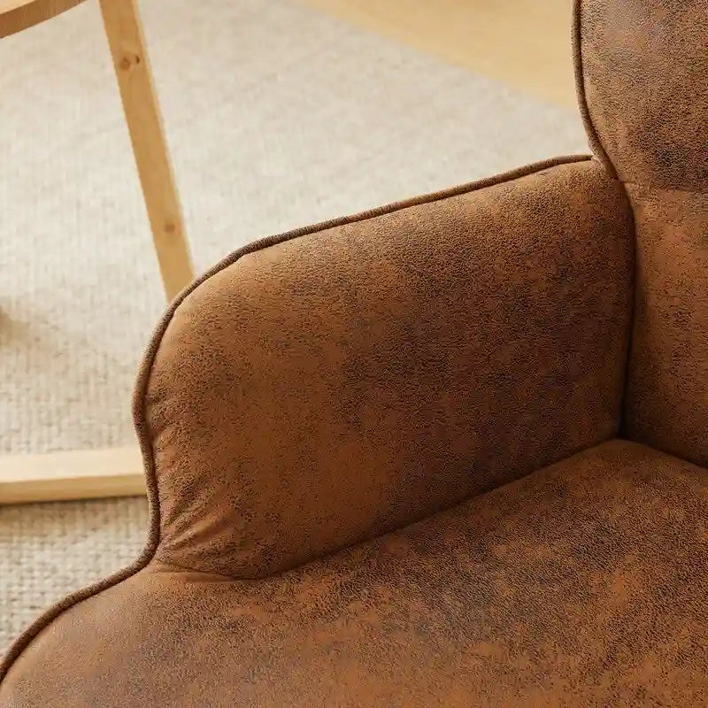 Upholstered Nursery Glider Rocking Chair with High Tufted Backrest