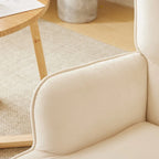 Upholstered Nursery Glider Rocking Chair with High Tufted Backrest