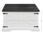 Farmhouse Lift Top Square Coffee Table with Hidden Storage