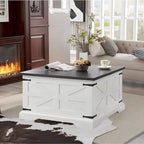 Farmhouse Lift Top Square Coffee Table with Hidden Storage