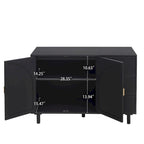 Speisekammerschrank aus Rattan und Holz mit 2 Türen und 3 Schubladen