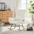 Soft Velvet Upholstered Rocking Chair for Living Room