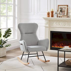 Soft Velvet Upholstered Rocking Chair for Living Room