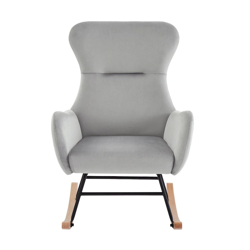 Soft Velvet Upholstered Rocking Chair for Living Room