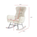 Soft Velvet Upholstered Rocking Chair for Living Room