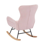 Soft Velvet Upholstered Rocking Chair for Living Room
