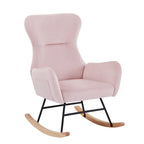Soft Velvet Upholstered Rocking Chair for Living Room