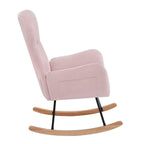 Soft Velvet Upholstered Rocking Chair for Living Room