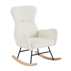 Soft Velvet Upholstered Rocking Chair for Living Room
