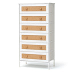 6-Drawer Dresser Chest PE Rattan Storage Tower Organizer Cabinet