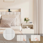Queen Size LED Upholstered Platform Bed with Headboard and Charging Station