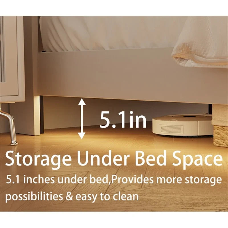 Queen Size LED Upholstered Platform Bed with Headboard and Charging Station
